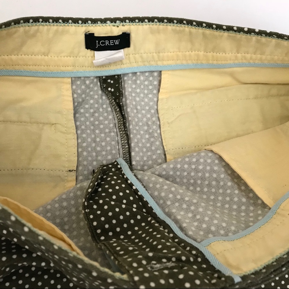 J Crew Skirt Polka Dot Dark Green White 6 Mini - Picture 6 of 8